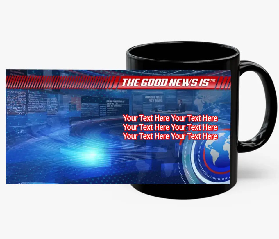 The Good News Is Black Mug 1